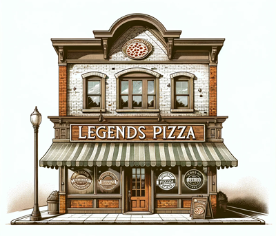 Legends Pizza Restaurant Store Front Art